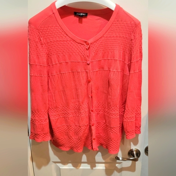Roz & Ali coral cardigan women's size 1x - Picture 1 of 6